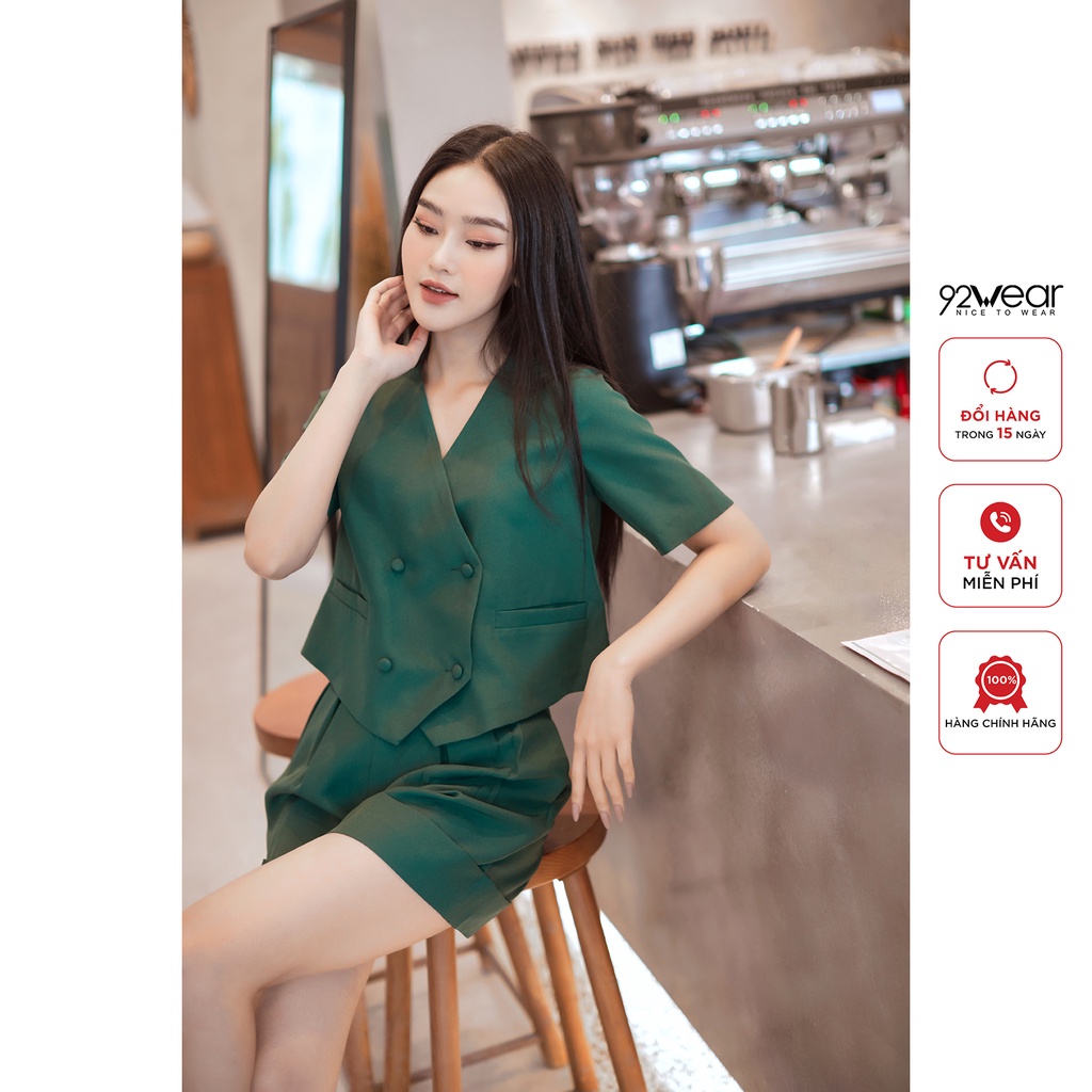 Quần short xếp ly 92WEAR, thiết kế trẻ trung, năng động SBW1193