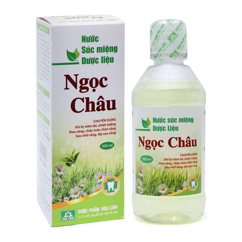 Nước súc miệng dược liệu Ngọc Châu chai 350ml - Chuyên dùng cho viêm lợi nhiệt miệng hơi thở có mùi NSM02