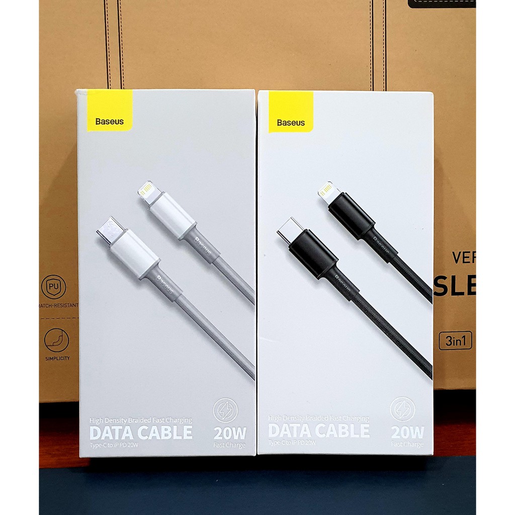 Cáp sạc nhanh Type-C to Lightning 20W cho iPhone 12 Series Baseus High Density Braided