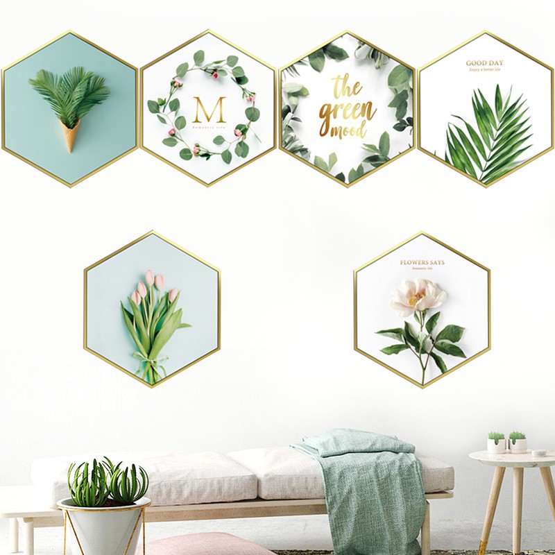 Set 6 khung decal lục giác 3D dán tường [GIÁ SĨ] trang trí nhà cửa siêu đẹp, siêu chất AmyShop