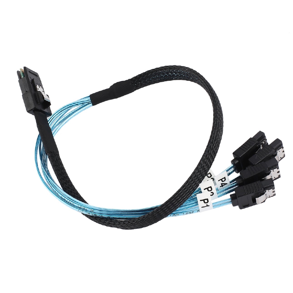 E Mini SAS 4i SFF-8087 36P 36-Pin Male to 4 SATA 7-Pin Splitter Adapter Cable 0.5M