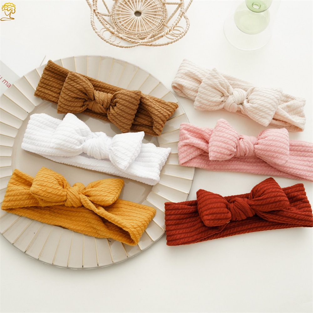 Băng Đô Nơ Họa Tiết Kẻ Sọc Màu Sắc Kẹo Ngọt Xinh Xắn Dành Cho Bé Gái