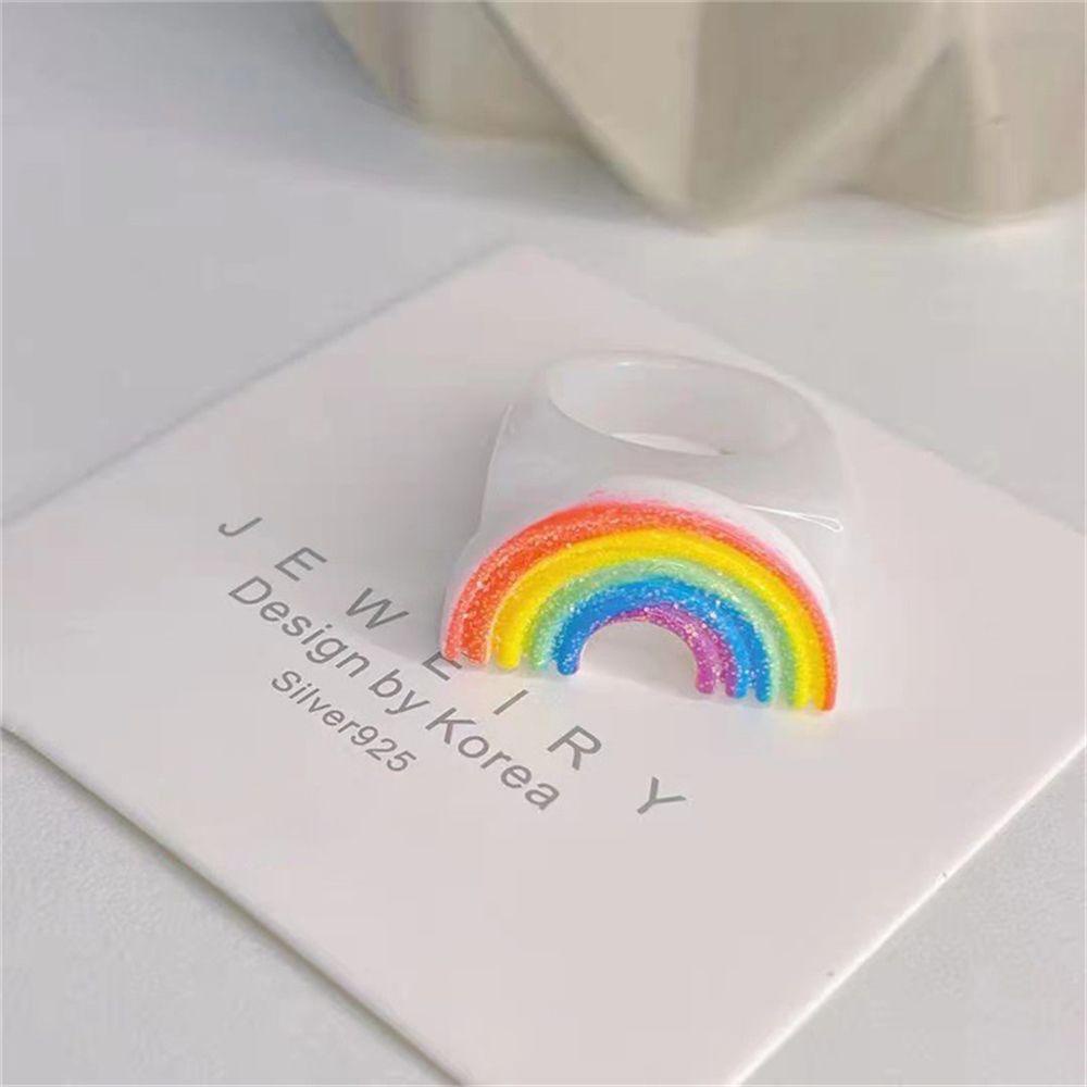 Nhẫn Resin Acrylic Họa Tiết Rùa Hoạt Hình Nhiều Màu Thời Trang Mùa Hè Cho Nam Và Nữ