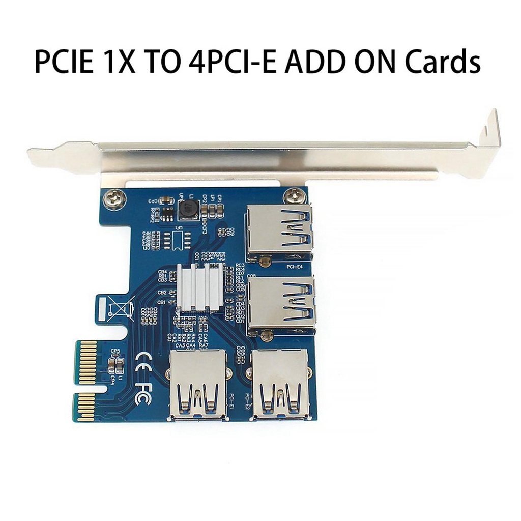 PCIe 1 to 4 PCI E 16X Slots Riser Card Multiplier Card for Bitcoin Miner