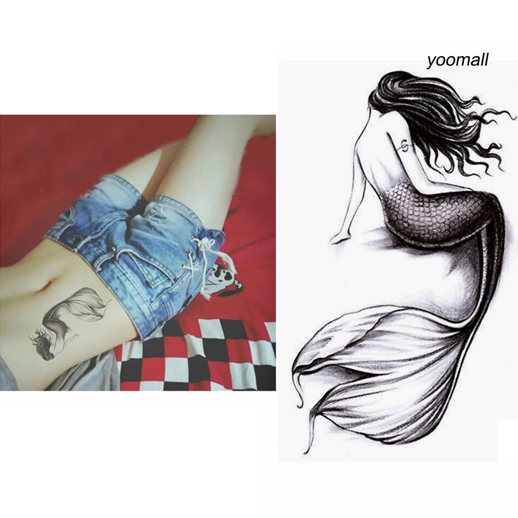 [Hàng mới về] Hình Xăm Dán Tạm Thời Chống Nước Chống Mồ Hôi Hình Nàng Tiên Cá Thời Trang