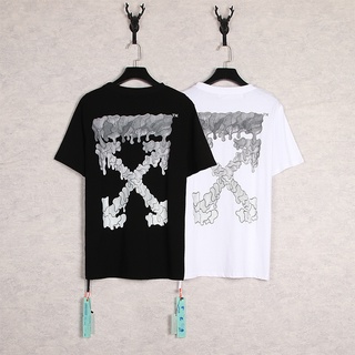 Áo Thun Cotton Off-White Cổ Tròn Tay Ngắn In Hình Đồ Họa Màu Trắng Thời Trang Cho Nam Và Nữ 1215 #