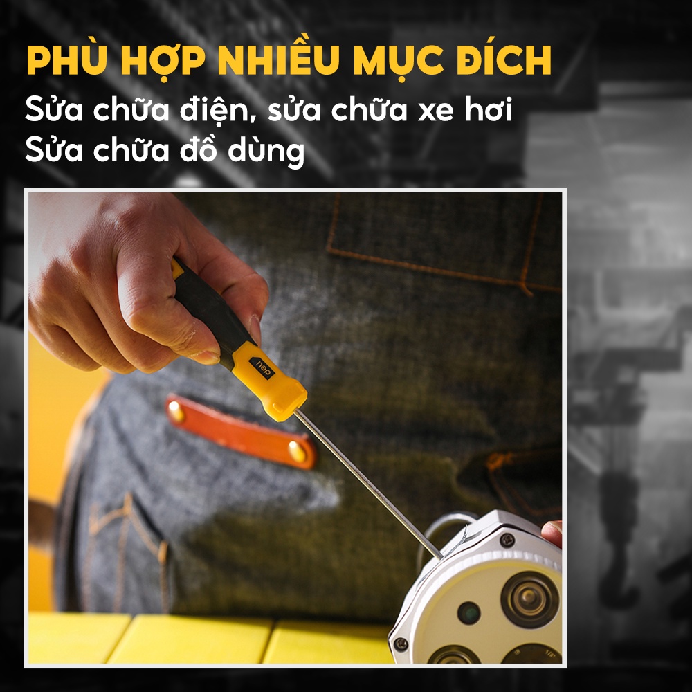 Tua vít Deli DL6330751 - Làm Từ Thép Không Gỉ - Cam kết chính hãng - Bảo hành 12 tháng 1 đổi 1