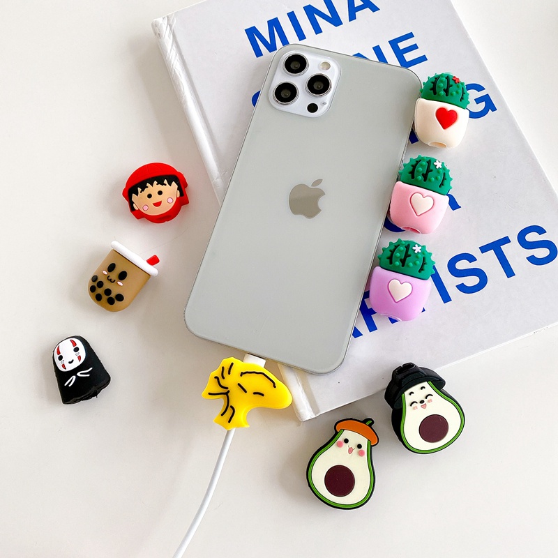 Phụ kiện bảo vệ dây cáp sạc usb kiểu hoạt hình dễ thương tiện dụng