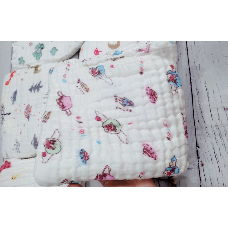 Khăn xô nhăn 6 lớp cho bé