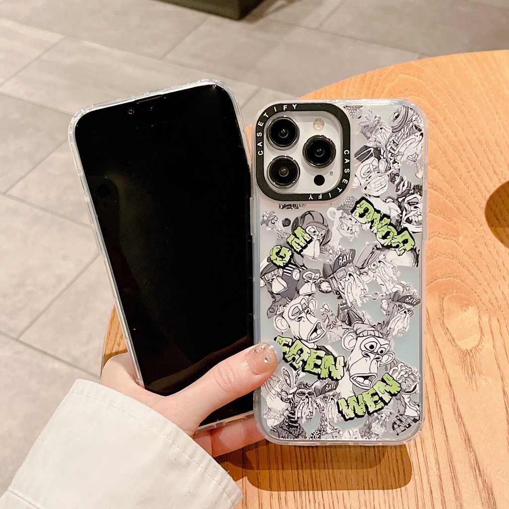 Ốp Điện Thoại TPU Chống Sốc Màu Laser In Hình Khỉ Cá Tính Cho iPhone X XR XS MAX 14 Plus 12 11 13 pro MAX