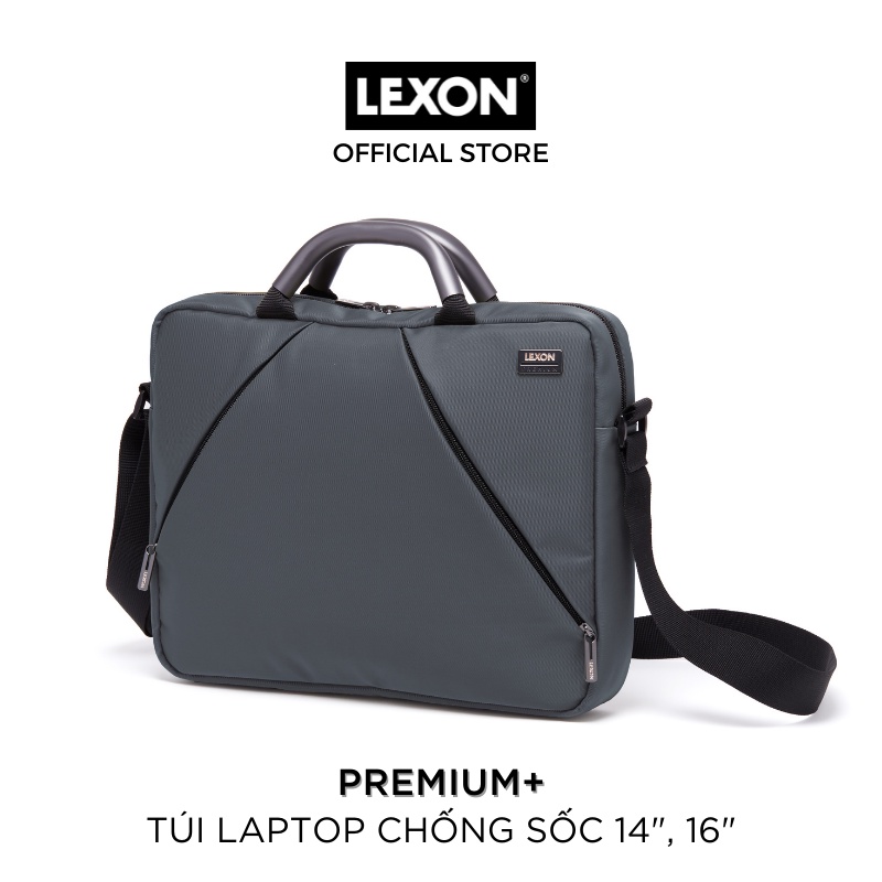 Cặp laptop LEXON size 14inch/16inch chống sốc màu xanh/đen/xám - PREMIUM+ LAPTOP BAG