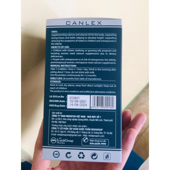 [GIÁ GỐC] Canlex bổ sung canxi hữu cơ từ tảo biển - Hộp 60 viên