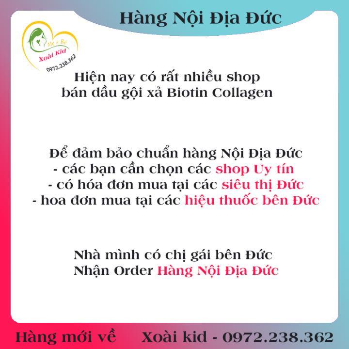 [auth] Dầu gội và xả chống rụng tóc Biotin &amp; Collagen Đức- 385ml Đủ Bill [Hot]