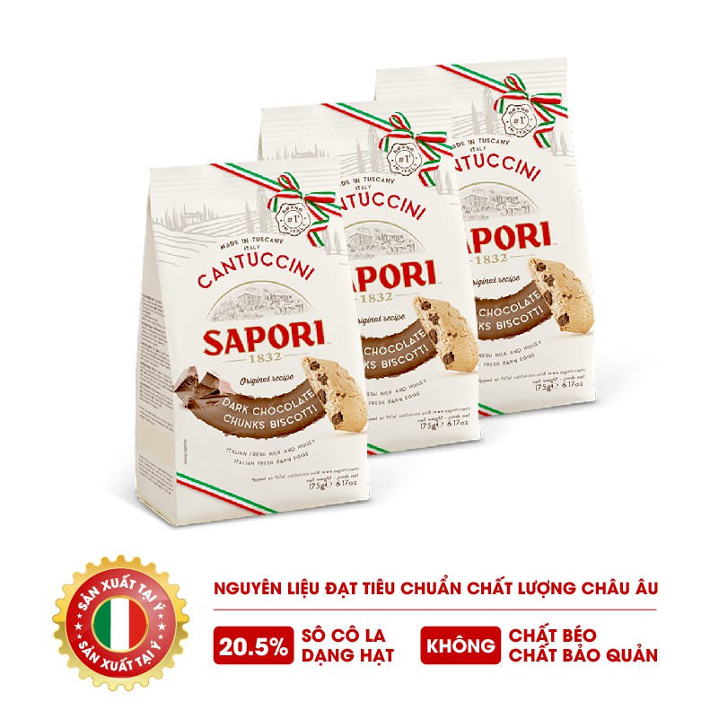 Bánh qui sô cô la giòn truyền thống Sapori 175g, nhập khẩu Ý | BigBuy360 - bigbuy360.vn
