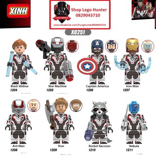 Lego Minifigures Marvel End Game nhân vật X 0251 Black Widow Thor Warmachine CaptainAmerica ironman Antman Nebula Rocket