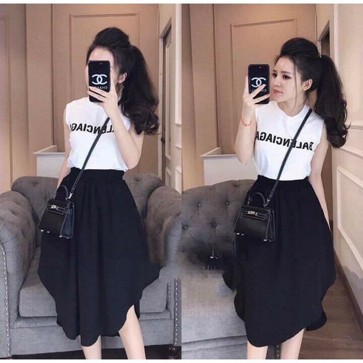 Set Hiphop nữ [Váy + Áo chữ]