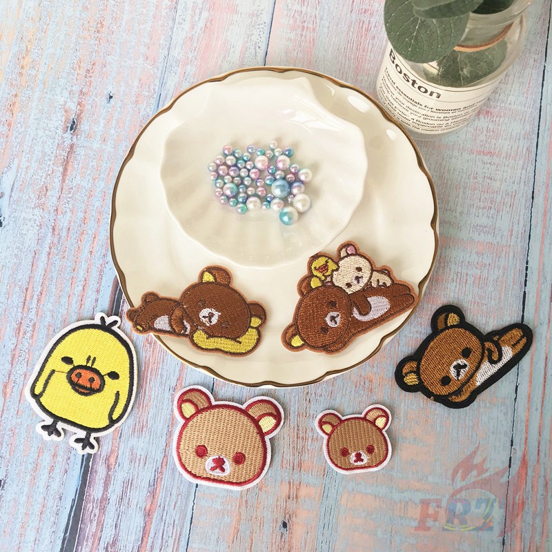Set 1 / 2 Miếng Vá Nhiệt Dùng Để Trang Trí Áo Quần Hình Gấu Xinh Xắn