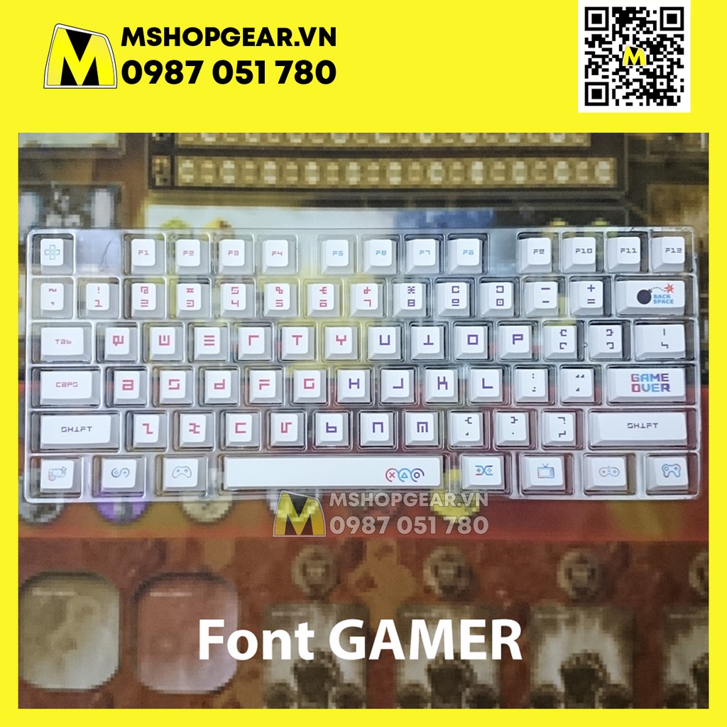 Keycap Gamers thick pbt cherry profile dye-sub - Font Gamer - Font thường