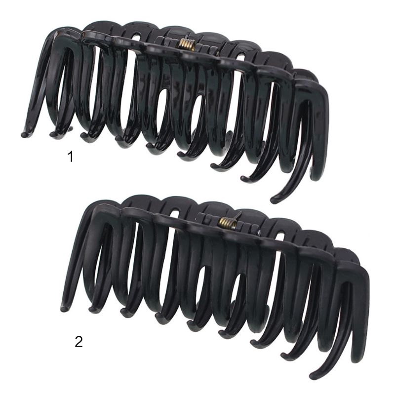 Kẹp Tóc Lò Xo Dạng Vuốt Cỡ Lớn 12cm Dày Màu Đen Đơn Giản Cho Bạn Nữ Dùng Khi Tắm