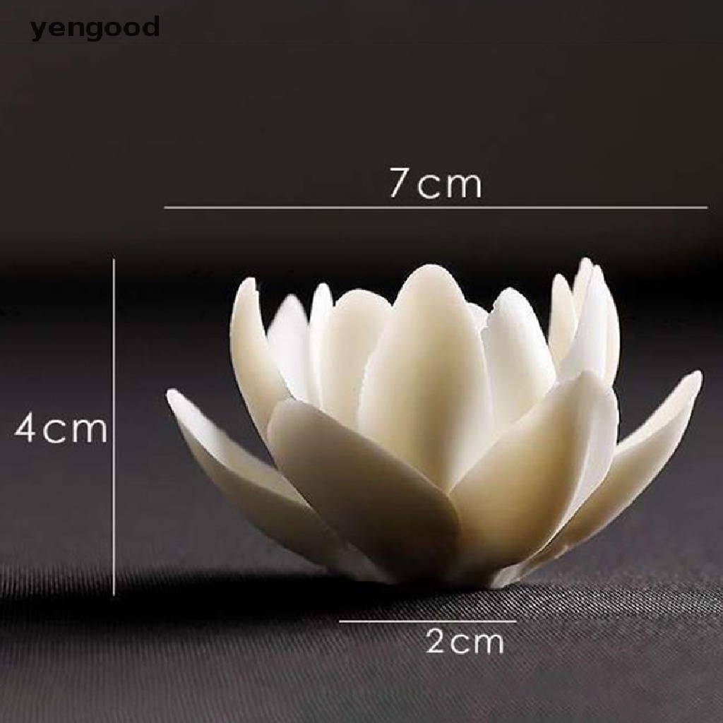 Đế Đốt Trầm Hương Bằng Sứ Hình Hoa Sen Trắng Trang Trí Nhà Cửa