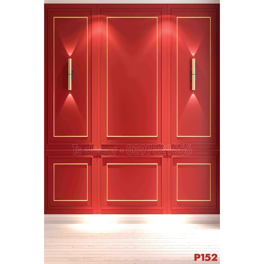 Phông Nền Chụp Ảnh Livestream Phào Chỉ Tân Cổ Điển Sang Trọng Màu Đen Nâu Đỏ 3D 5D