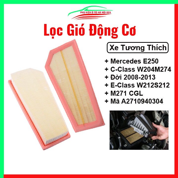 Lọc gió động cơ ô tô Mercedes E250 C-Class W204/M274 2008-2013, E-Class W212/S212 M271 CGL Mã A2710940304