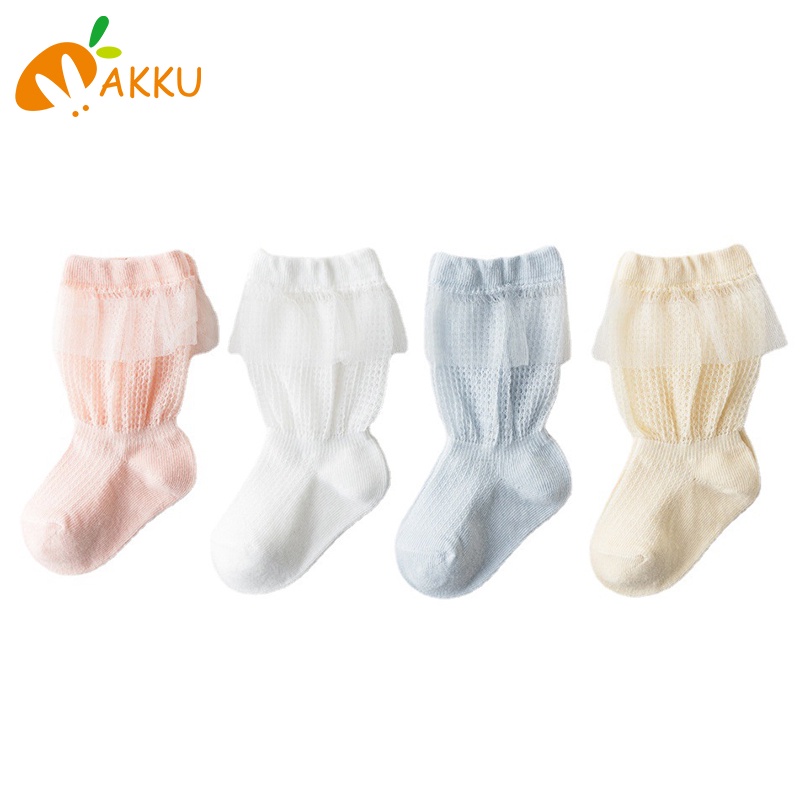 Tất cotton Dài Chống Muỗi Phối Ren Thời Trang Xuân Hè Mới Cho Bé Sơ Sinh