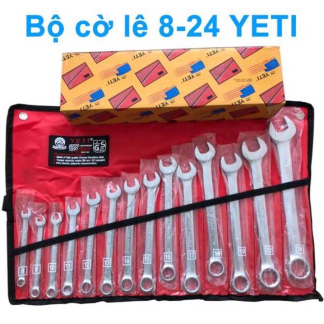 Bộ cờ lê 8 đến 24 vòng miệng Yeti hàng chuẩn chính hãng