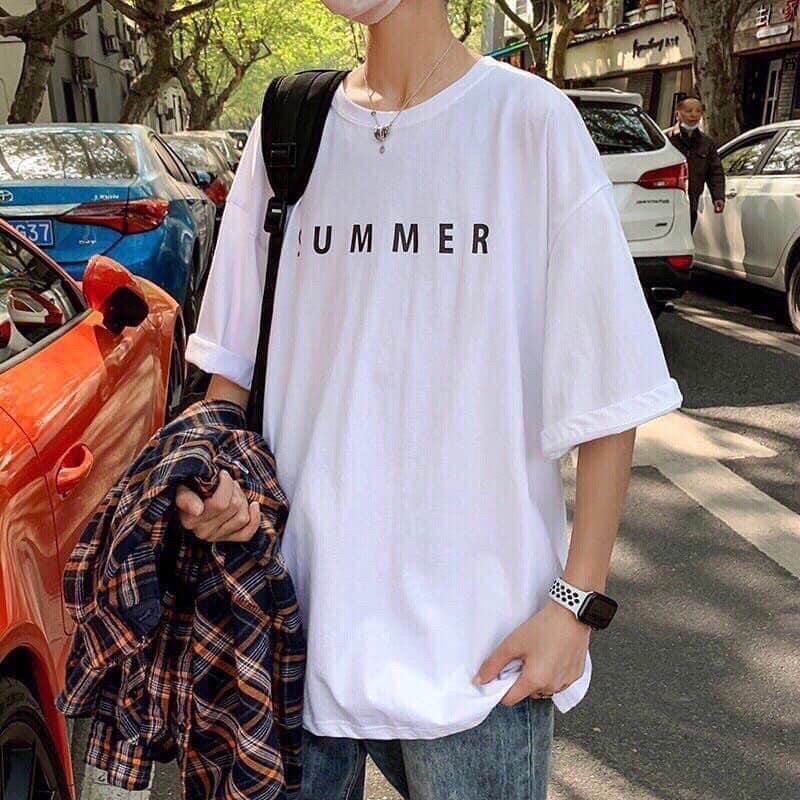 Áo thun cotton tay lỡ unisex sumer