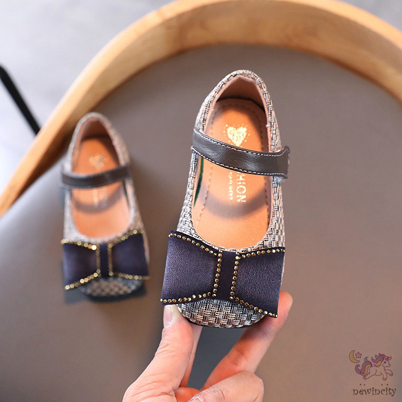 Giày Búp Bê Đế Mềm Đính Nơ Phong Cách Hàn Quốc Độc Đáo Cho Bé Gái