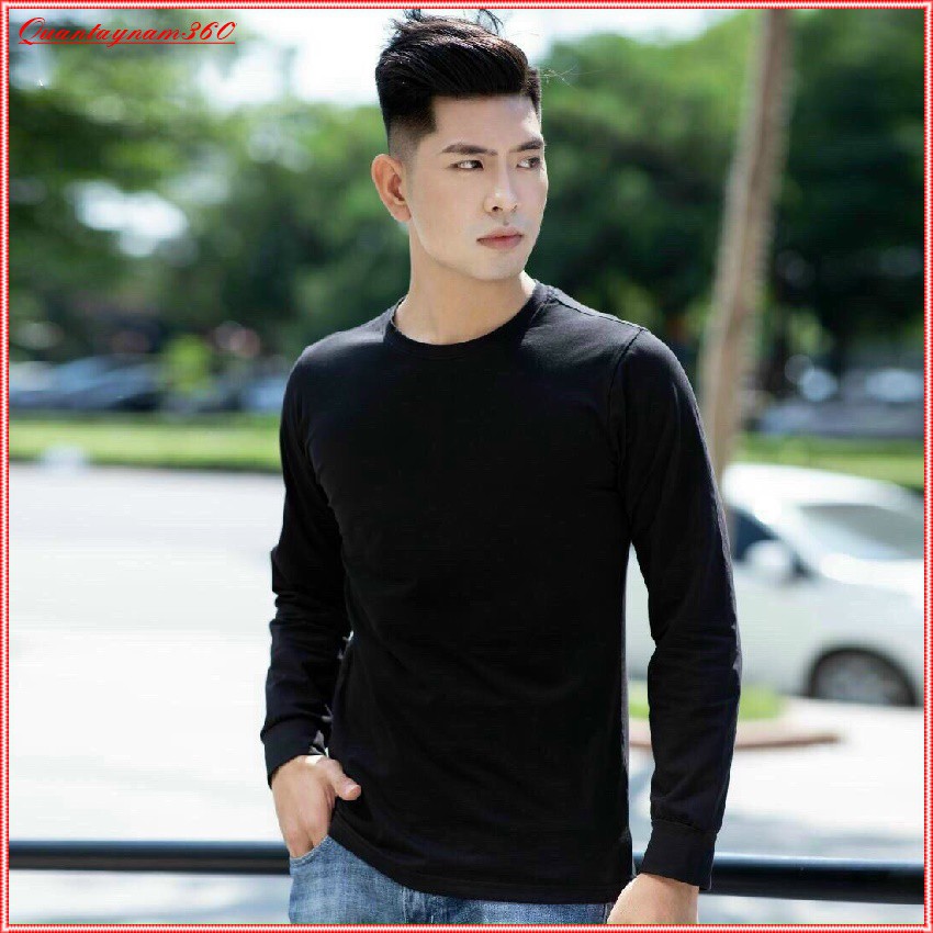 Áo thun nam tay dài mặc thu đông giữ nhiệt chất cotton, áo giữ nhiệt nam co giãn | BigBuy360 - bigbuy360.vn