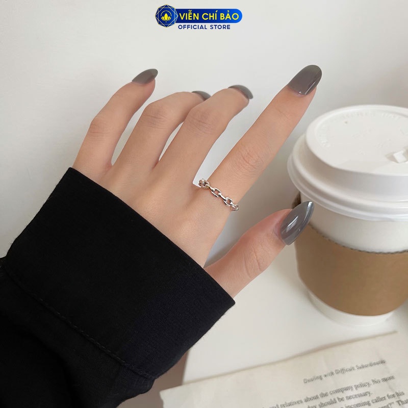 Nhẫn tay bạc nữ đan classic chất liệu bạc 925 thời trang phụ kiện trang sức nữ thương hiệu Viễn Chí Bảo N000564