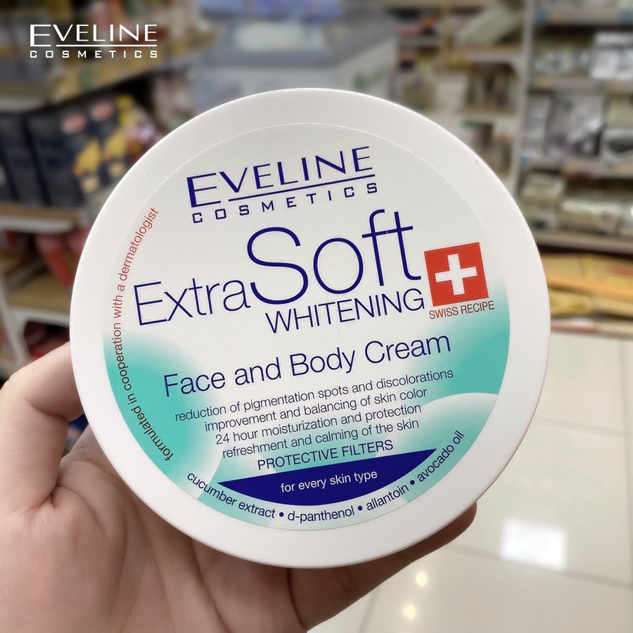 Kem dưỡng da trắng da mặt và toàn thân Eveline Extra Soft - 200ml