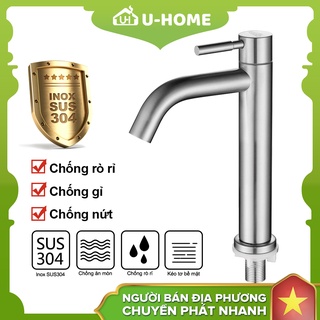 U-HOME Vòi Phòng Tắm Bồn Rửa Tay Thép Không Gỉ SUS304 Vanity Đơn Vòi Lạnh