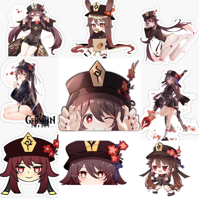Sticker Hutao genshin impact 30-60 ảnh ép lụa khác nhau / hình dán genshin impact Hutao