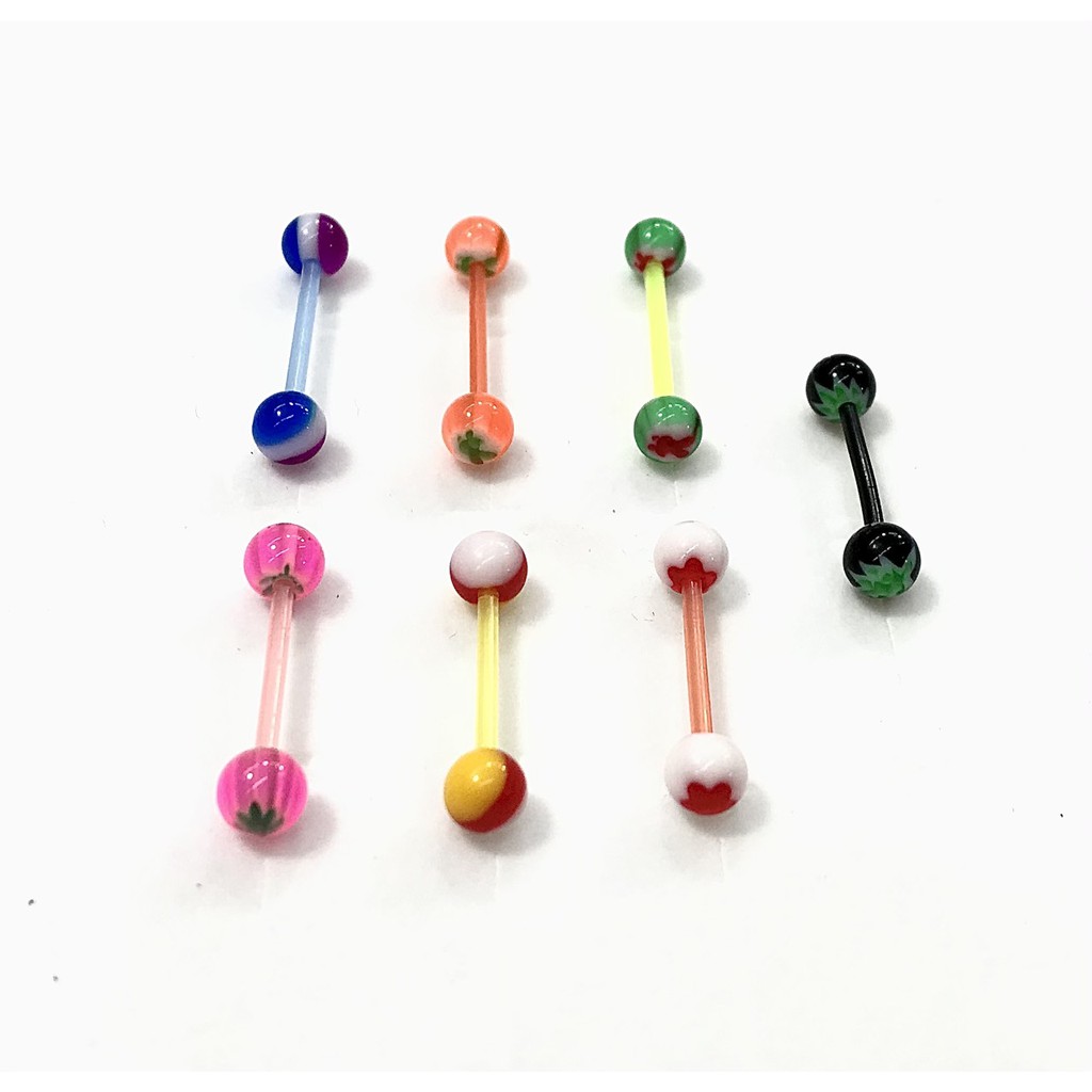K1LU07-Khuyên lưỡi silicon nhiều màu - XUÂN SHOP CHUYÊN KHUYÊN NHẬP THÁI