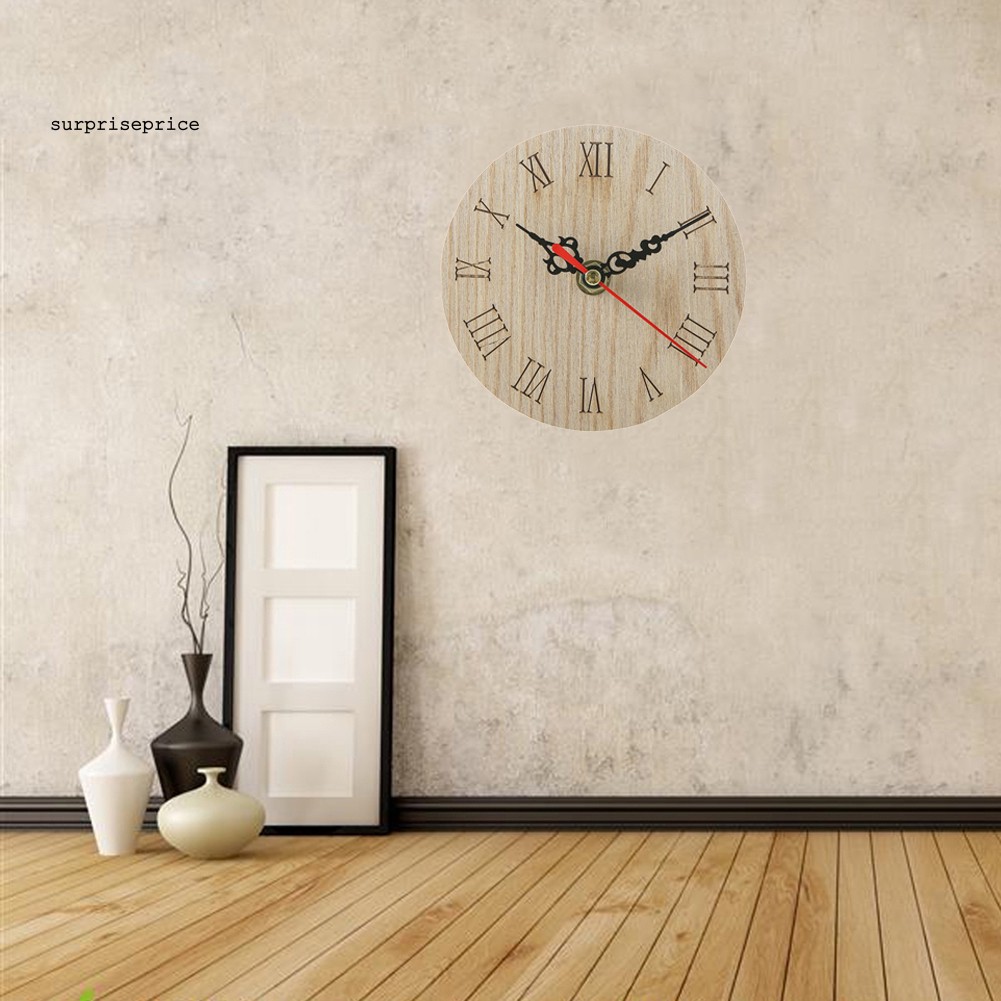 Đồng hồ treo trường bằng gỗ mặt số phong cách retro dành cho trang trí