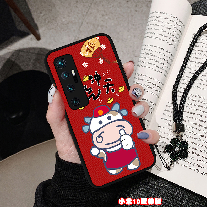 Vỏ điện thoại di động Xiaomi 10 phiên bản cao cấp đời này Vỏ bảo vệ da bò có màu đỏ cao k30s phiên bản cực cao cổ tay na