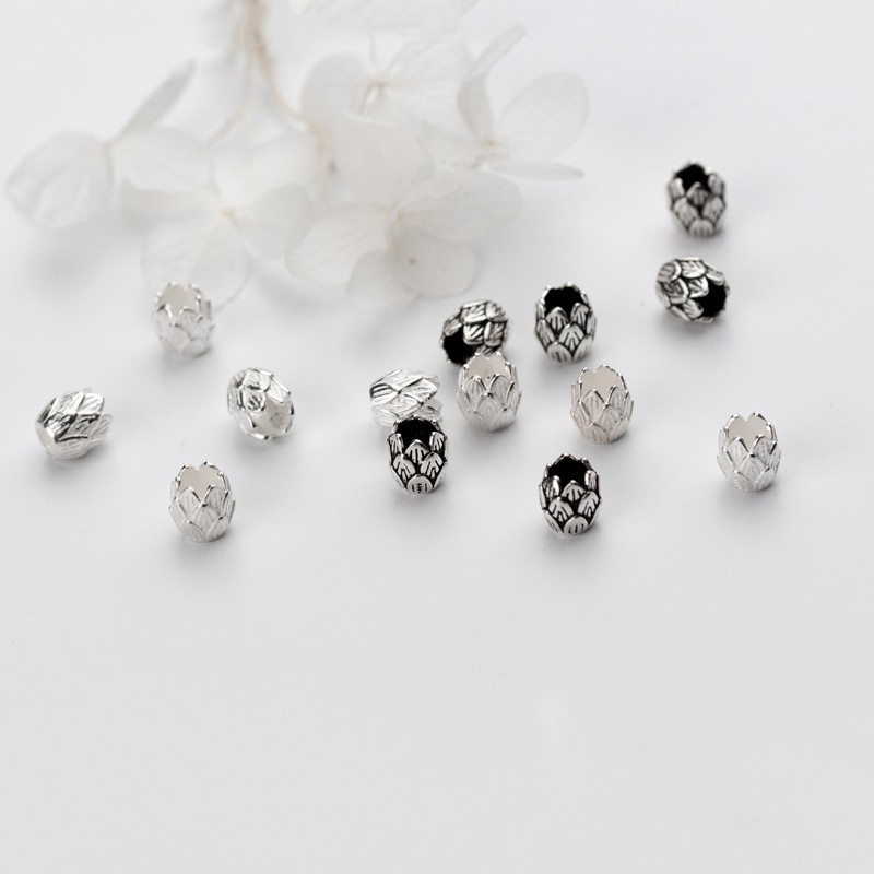 Charm bạc thái nối hai đầu hình búp sen - Charm Bạc 925 - Mã CA031