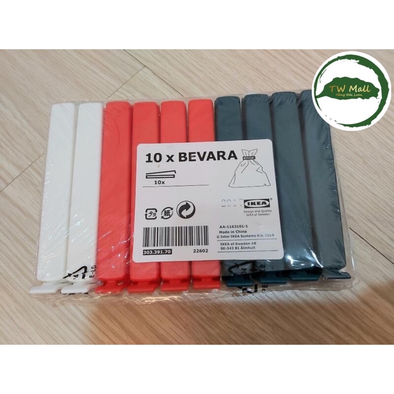 KẸP MIỆNG TÚI THỰC PHẨM IKEA BEVARA (SET 10 CÁI DÀI) - TW MALL