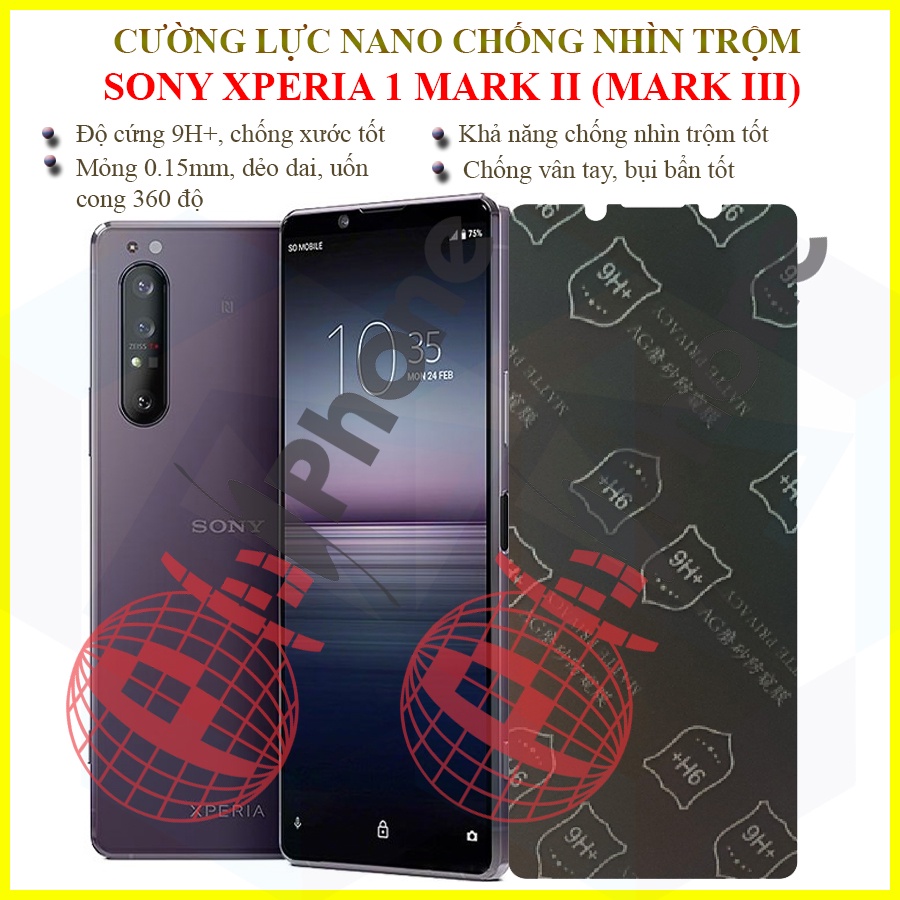 Dán chống nhìn trộm Sony Xperia 1 Mark 2 (Mark II), Xperia 1 Mark 3 (Mark III) - Dán cường lực dẻo n