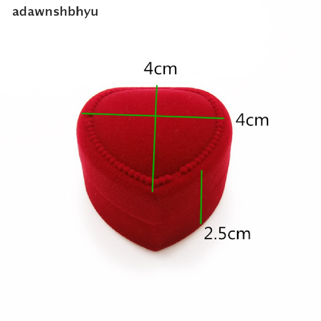 [adawnshbhyu] Chic Heart Shaped Ring Box Red Love Heart Storage Box Jewelry Box Display Box .