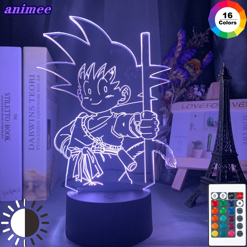 Đèn Ngủ Led Hình Nhân Vật Goku Trong Phim Hoạt Hình Dragon Ball Làm Quà Tặng Sinh Nhật Cho Bé + G * M