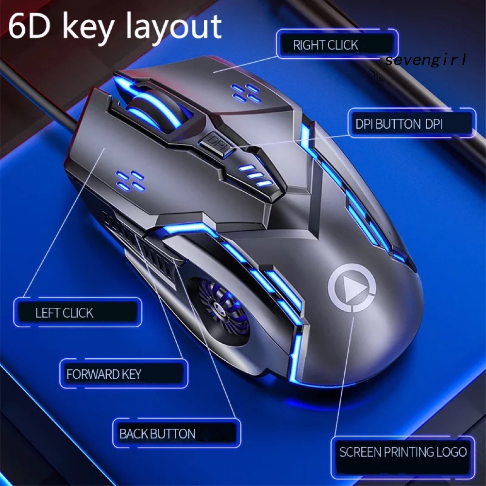 Chuột Chơi Game Có Dây Sev-Silent / Sound Usb 6 Nút 3200dpi | BigBuy360 - bigbuy360.vn