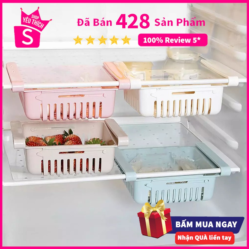 Combo 5 Khay nhựa để đồ trong tủ lạnh Khay tủ lạnh mini tiện ích tận dụng tối đa không gian trong tủ lạnh