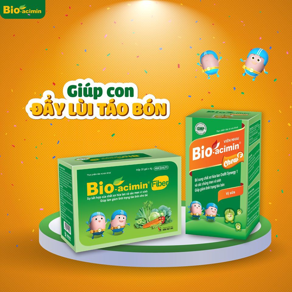 Bioacimin Fiber - Bổ sung chất xơ tự nhiên và men vi sinh giúp giải quyết hiệu quả táo bón ở trẻ, giảm táo bón hiệu quả