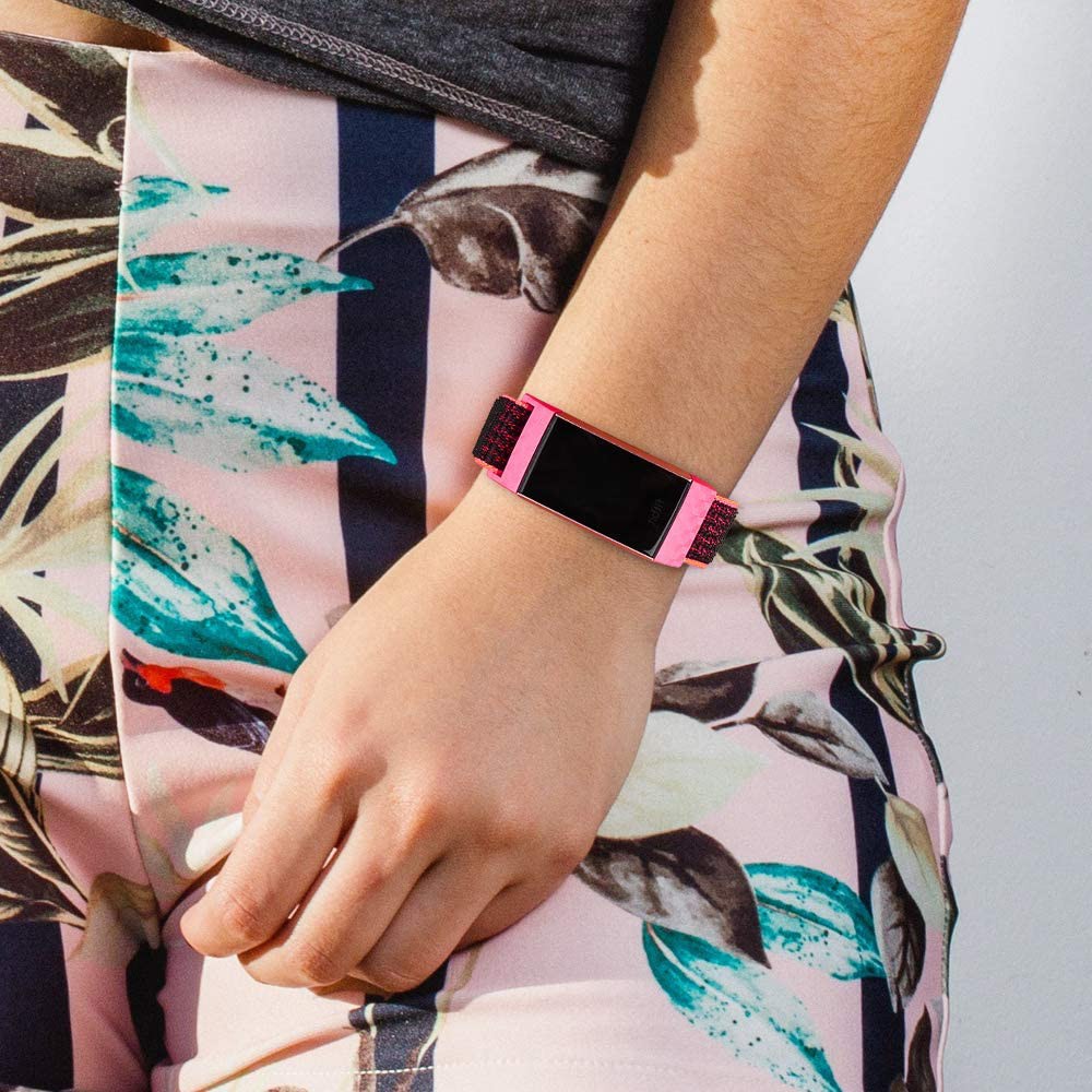 Dây đeo đồng hồ thông minh bằng nylon mềm cho Fitbit Charge 3 4 4 / 3