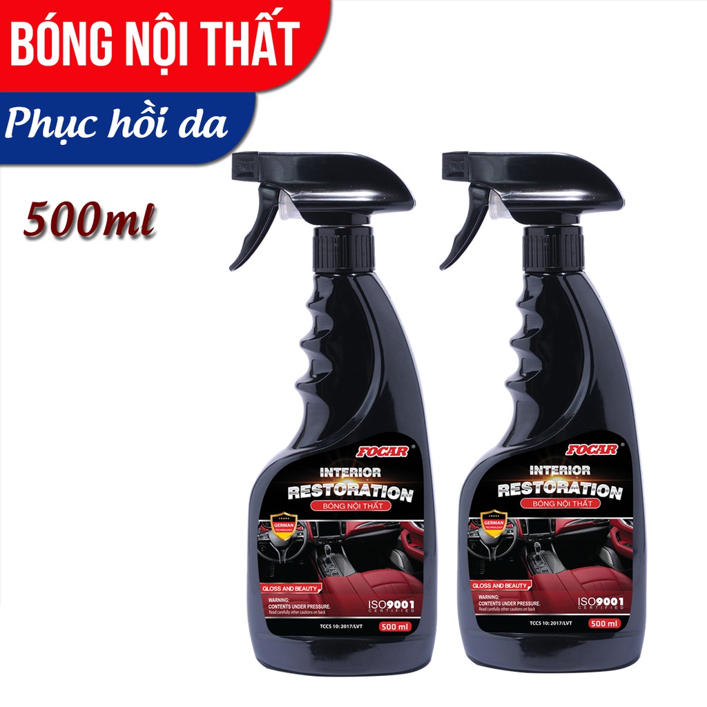 Combo 2 chai xịt dưỡng bóng nội thất ô tô FOCAR 500ml