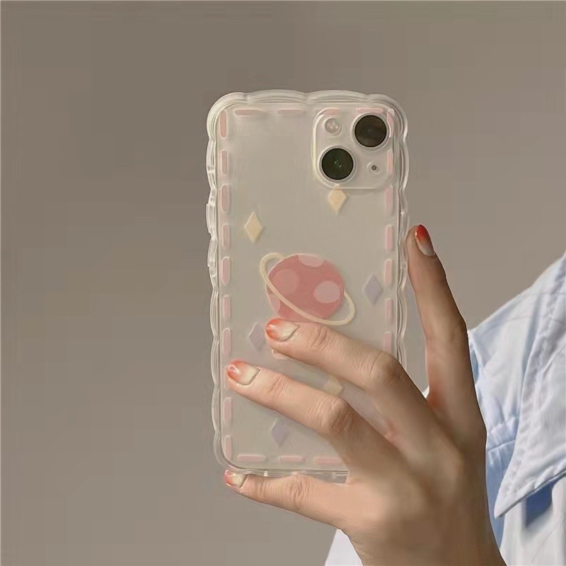 (SIÊU RẺ) Ốp lưng iphone viền sóng in hình sao thổ hồng lucky 7plus/8/8plus/x/xr/xs/11/12/13/pro/max/plus/promax