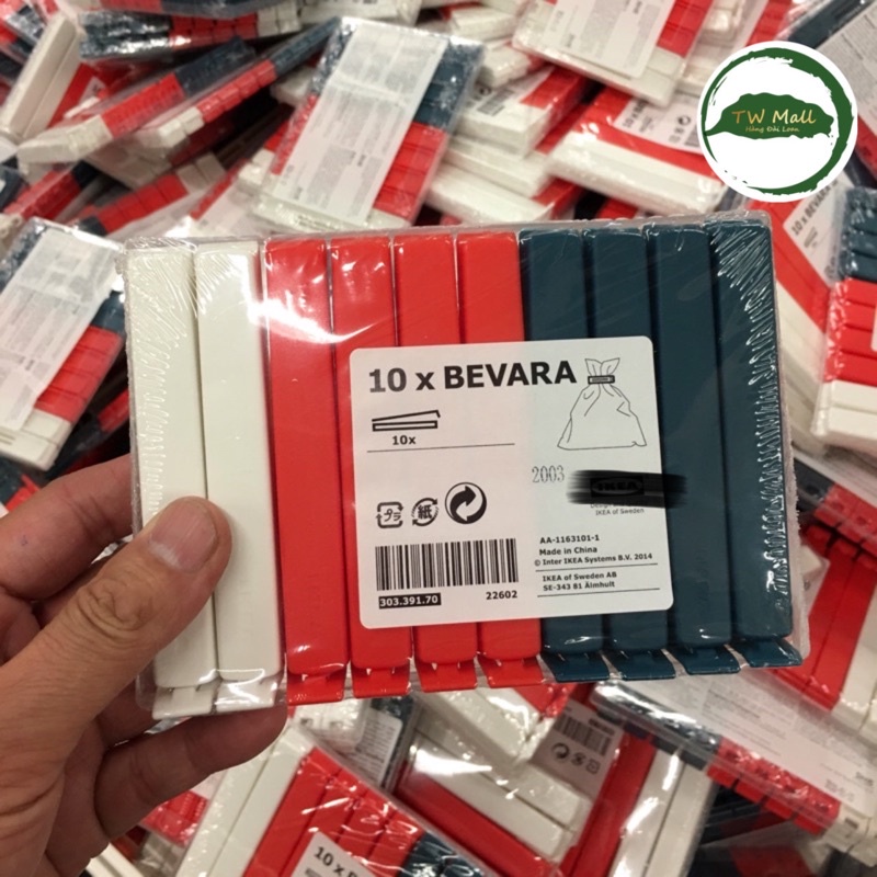 KẸP MIỆNG TÚI THỰC PHẨM IKEA BEVARA (SET 10 CÁI DÀI) - TW MALL